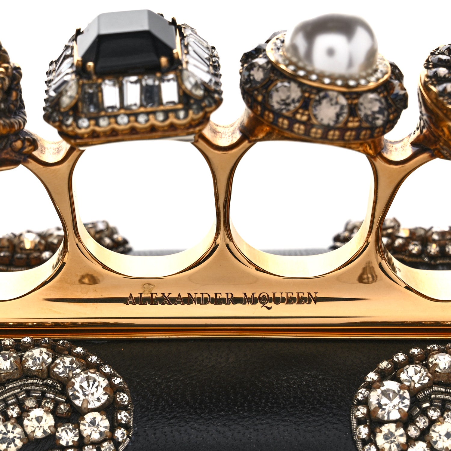 Alexander McQueen Silk Crystal Knucklebox Clutch Black 8 of 12