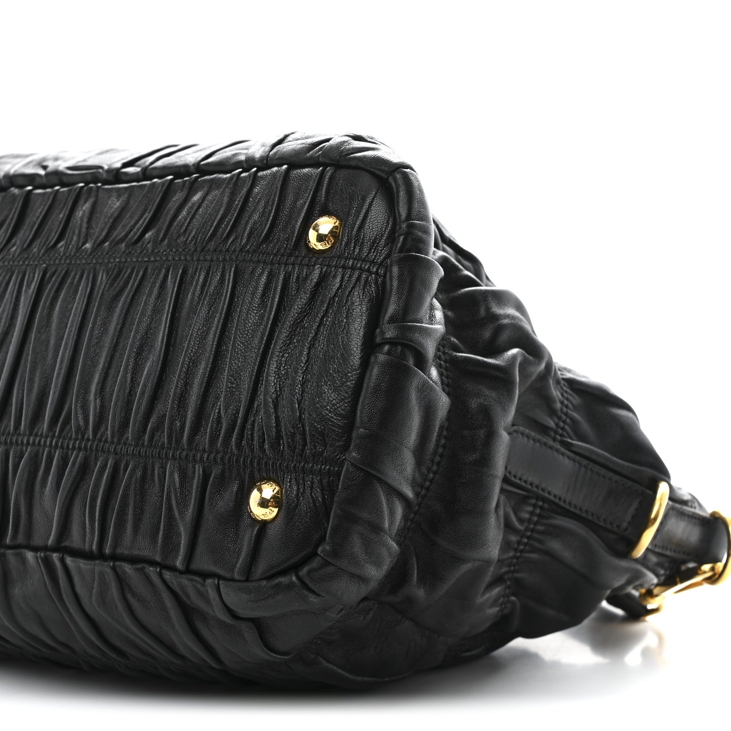 Nappa Gaufre Top Handle Satchel Black