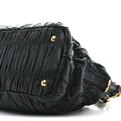 Prada Nappa Gaufre Top Handle Satchel Black 11 of 11