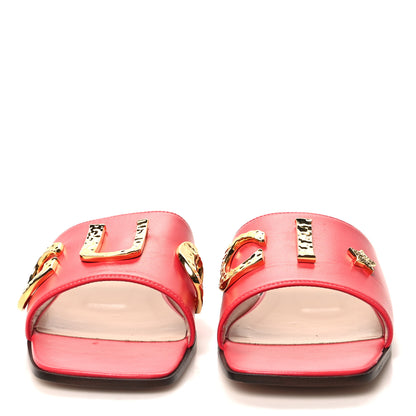 Gucci Malaga Kid Cara Flat Slide Sandals 41 Runway Coral 2 of 10