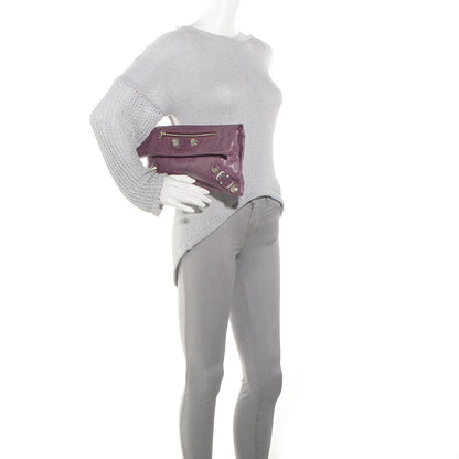 Balenciaga Agneau Giant 21 Silver Hardware Envelope Clutch Murier 2 of 11