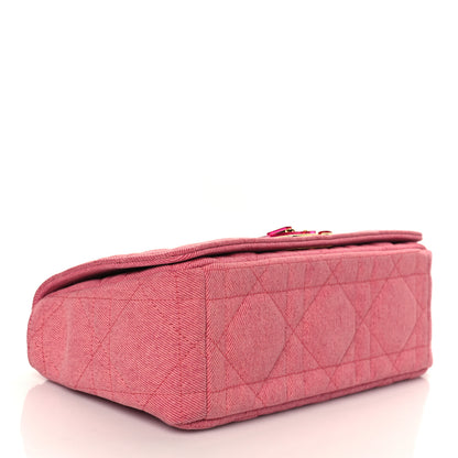 Christian Dior Denim Macrocannage Medium Caro Bag Fuchsia Multicolor 4 of 10