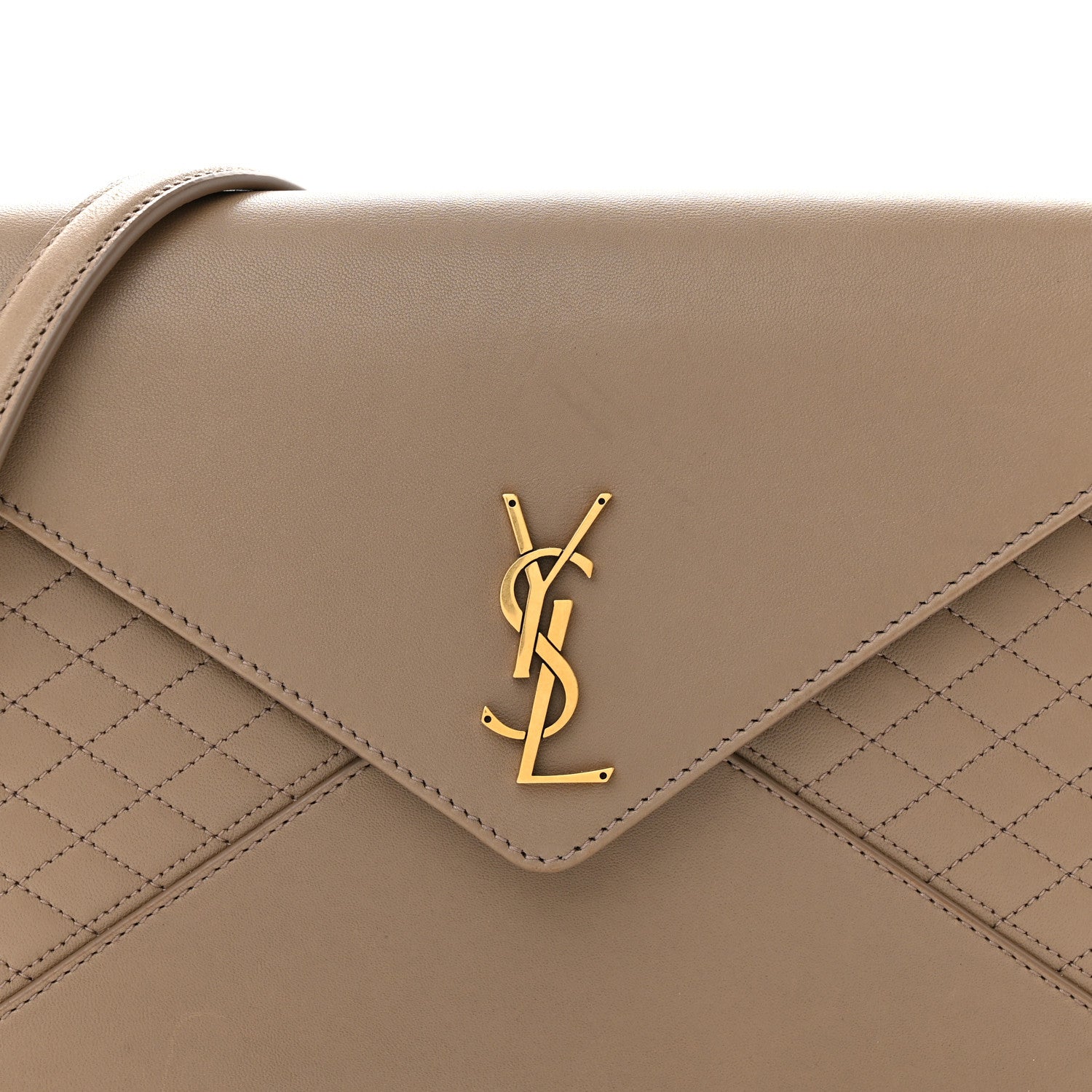 Saint Laurent Lambskin Quilted Monogram Gaby Chain Bag Taupe 8 of 11