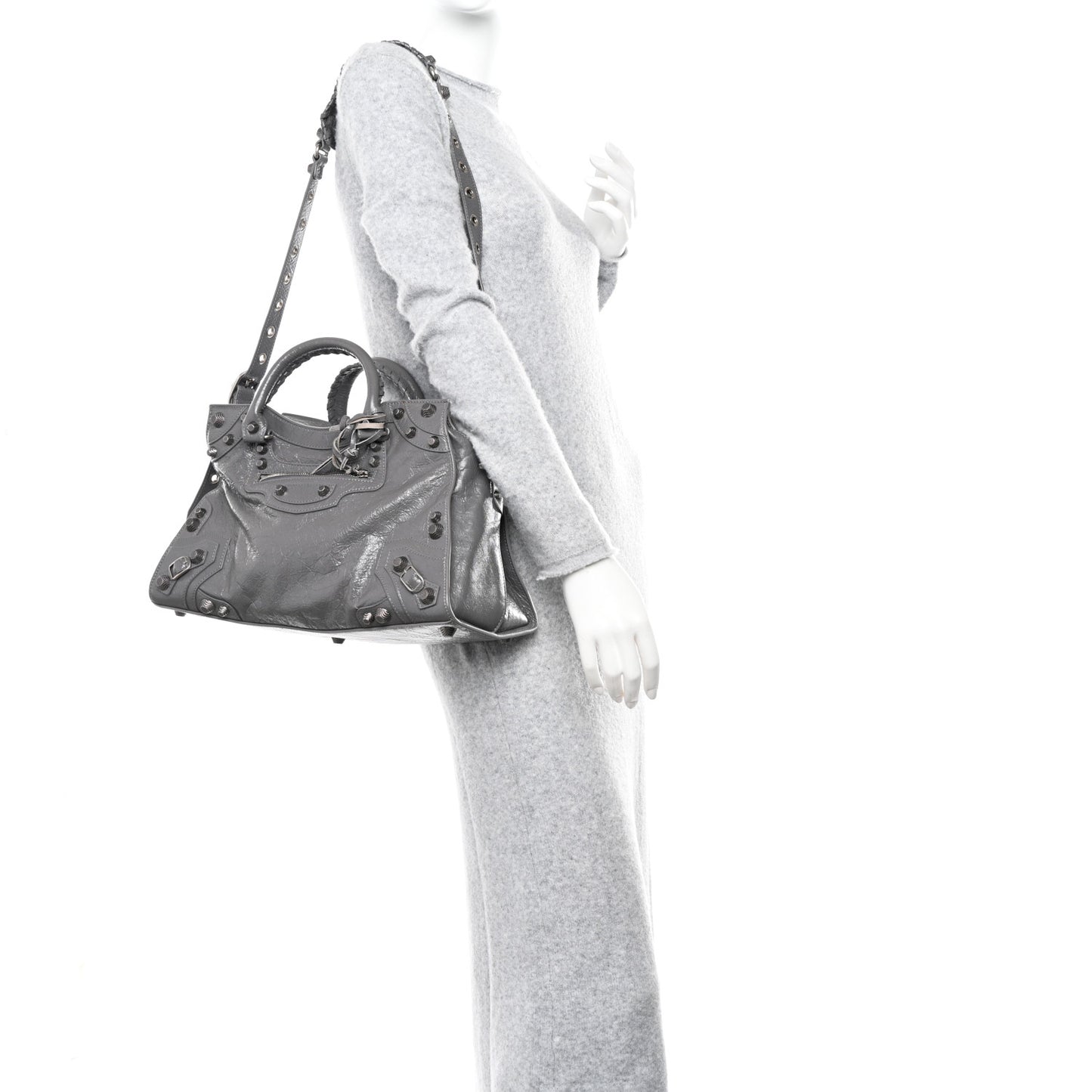 Agneau Arena Neo Cagole City Handbag Dark Grey