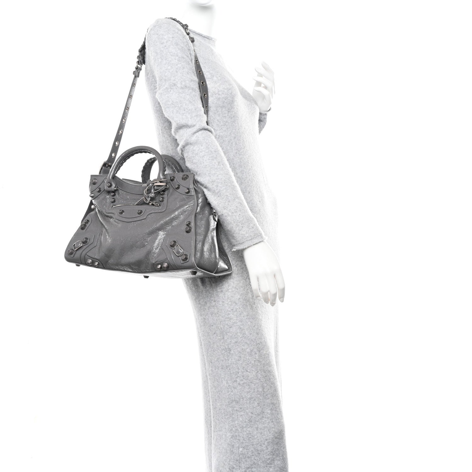 Balenciaga Agneau Arena Neo Cagole City Handbag Dark Grey 2 of 12