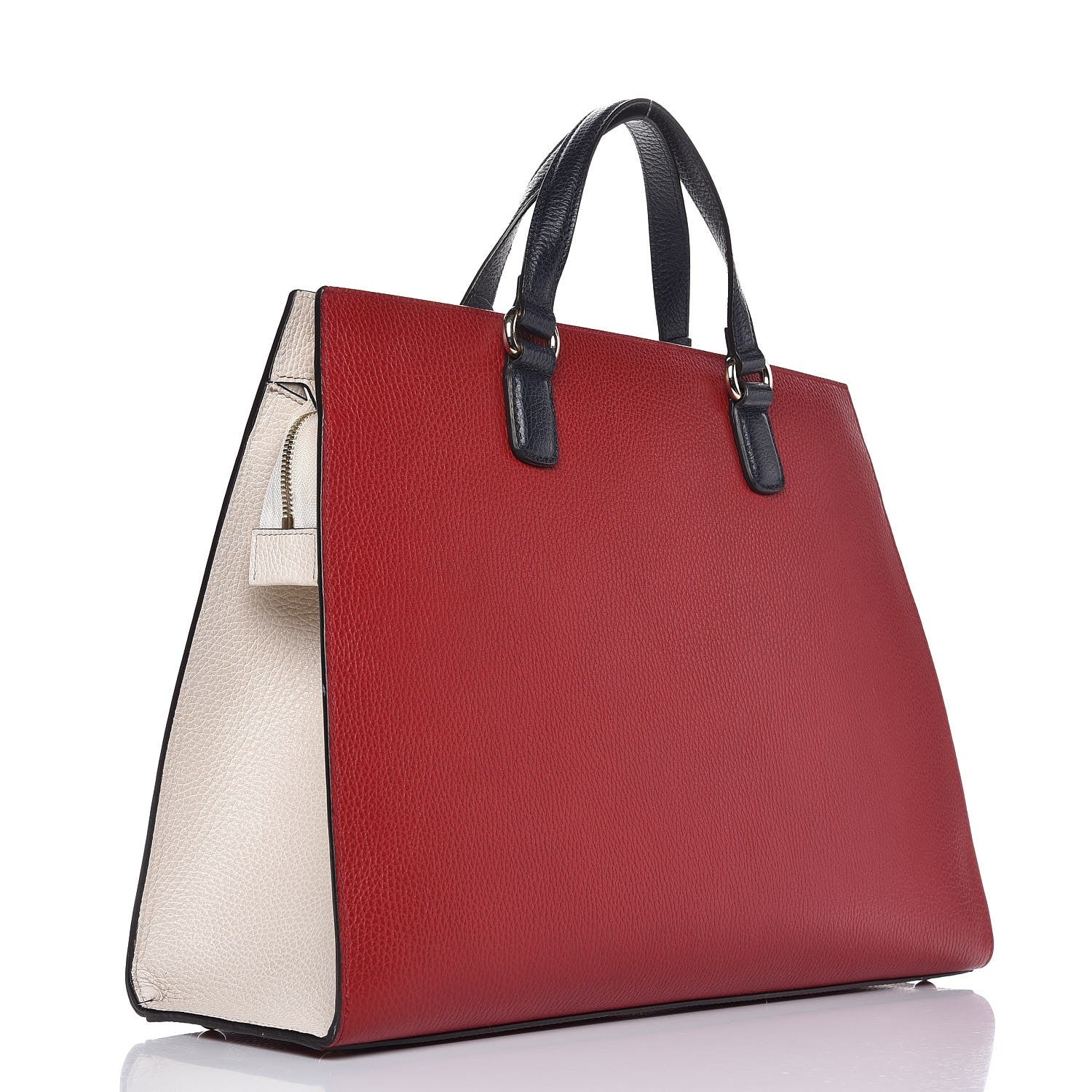 Gucci Dollar Calfskin Large Soho Top Handle Satchel Hibiscus Red Mystic White Blue 3 of 9