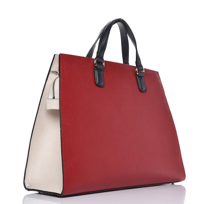 Gucci Dollar Calfskin Large Soho Top Handle Satchel Hibiscus Red Mystic White Blue 3 of 9