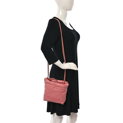 Chanel Shiny Caviar Quilted Mini Chanel 22 Coral 2 of 10