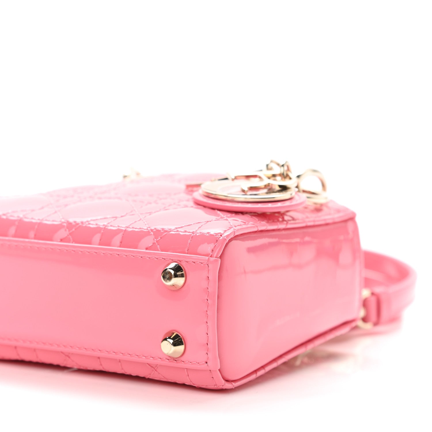Christian Dior Patent Cannage Micro Lady Dior Peony Pink 9 of 9