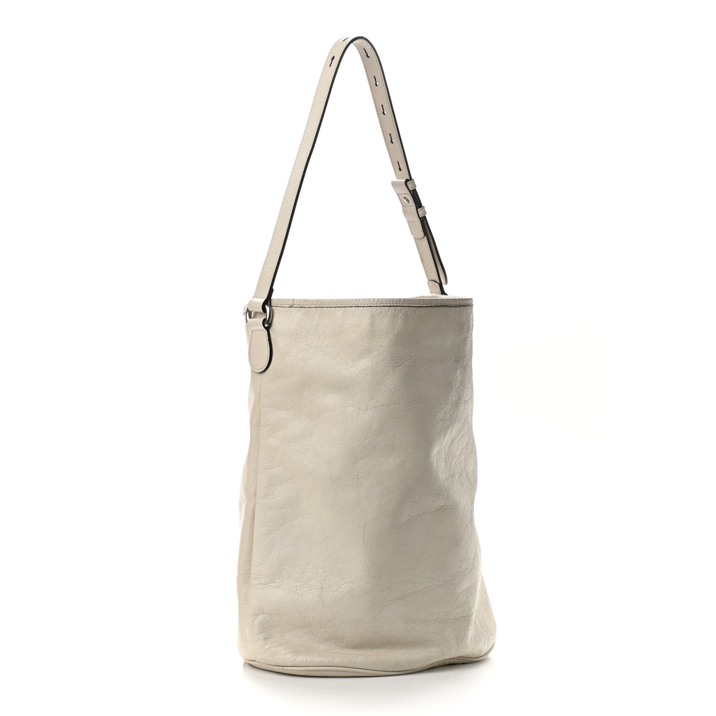 Fluffy Calfskin Morpheus Hobo Shoulder Bag White