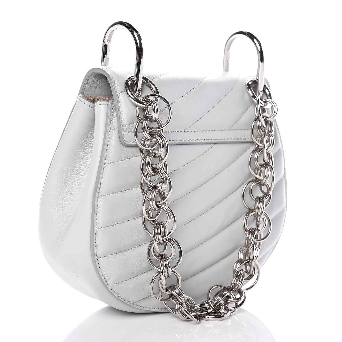 Calfskin Quilted Mini Drew Bijou Shoulder Bag Airy Grey