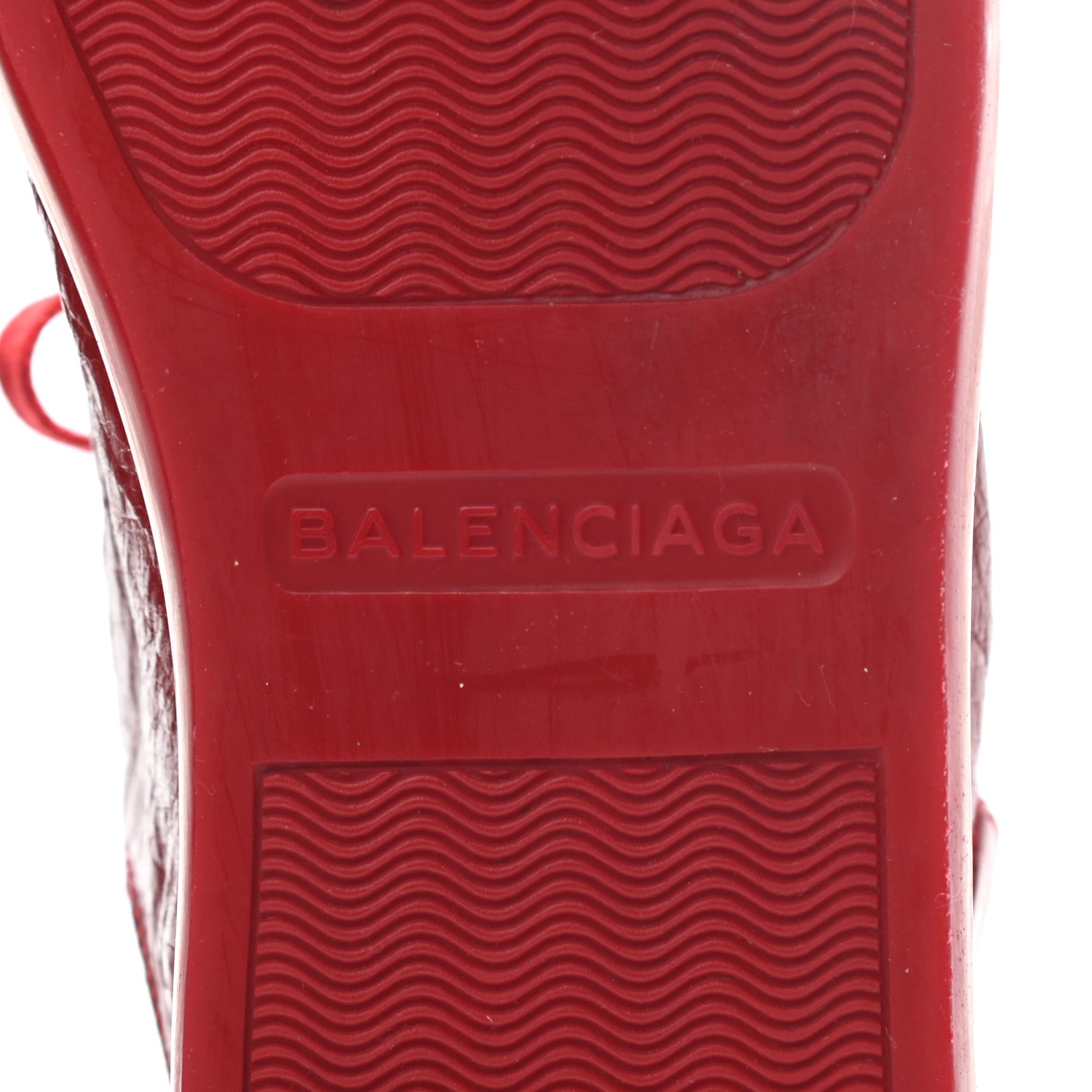 Balenciaga Crinkled Calfskin Womens Arena Sneaker 40 Rouge Grenade 6 of 8