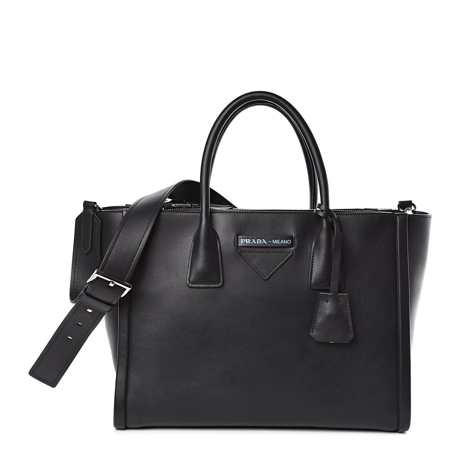 Prada Calfskin Concept Top Handle Bag Black 1 of 9