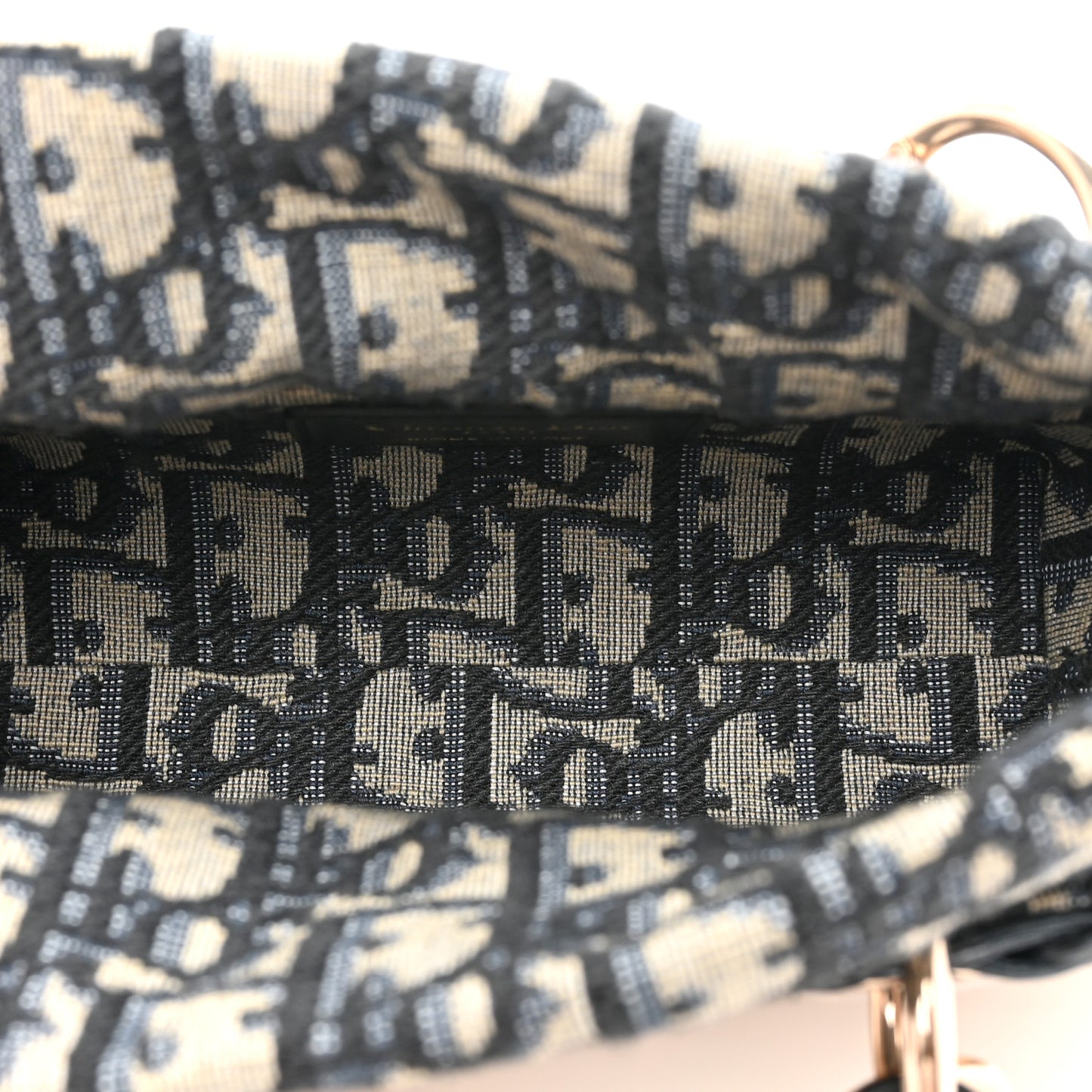 Wicker Oblique Micro Lady D-Joy Bag Natural Black