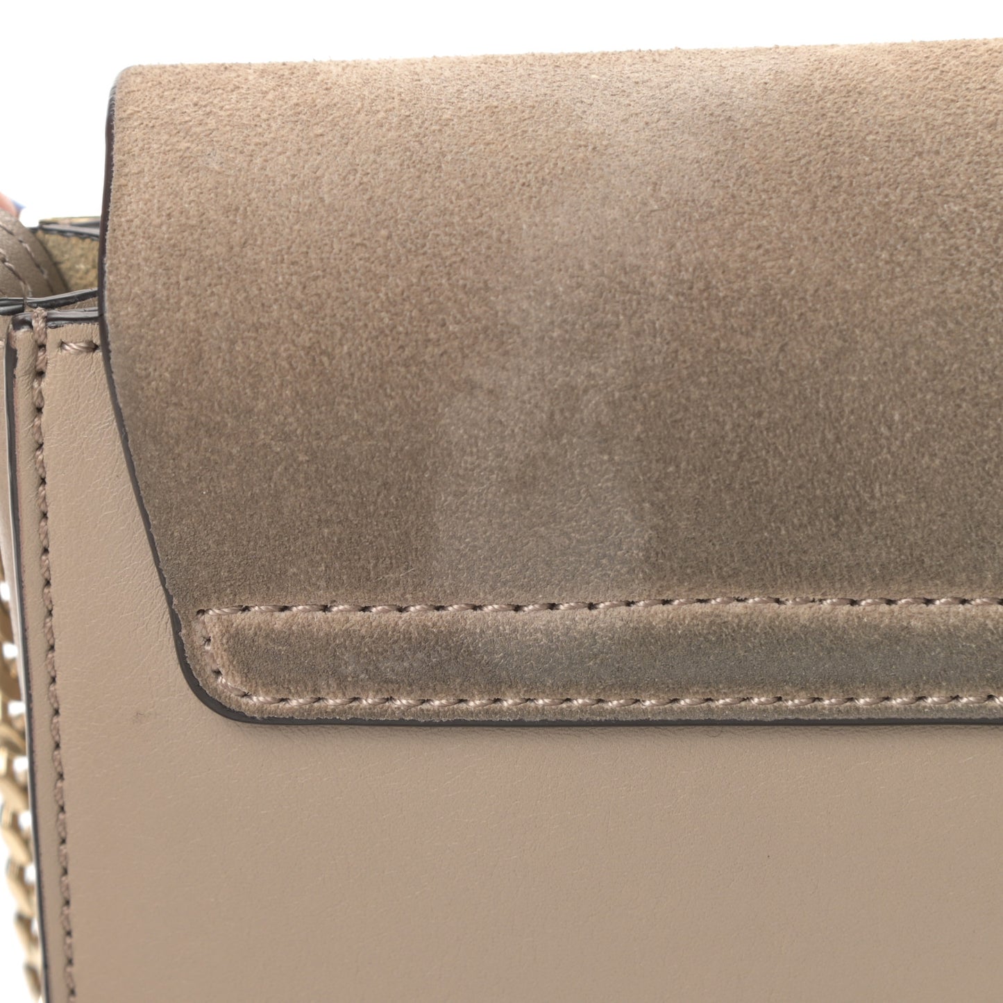 Suede Calfskin Small Faye Shoulder Bag Motty Grey