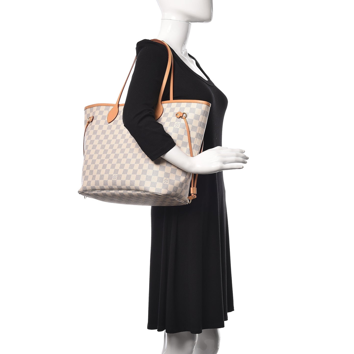 Damier Azur Neo Neverfull MM Rose Ballerine
