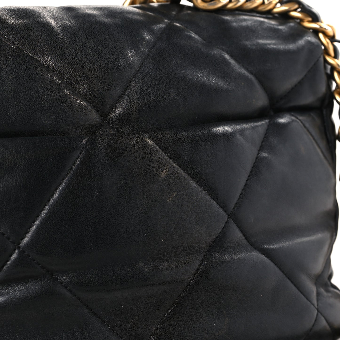Lambskin Quilted Large Chanel 19 Flap Black