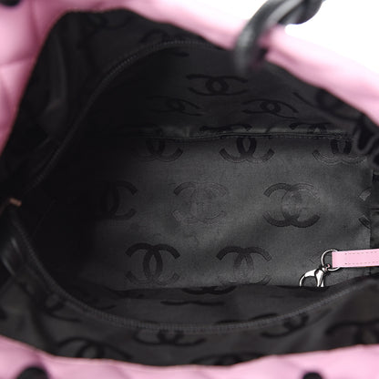Chanel Calfskin Quilted Medium Cambon Tote Pink Black 4 of 9