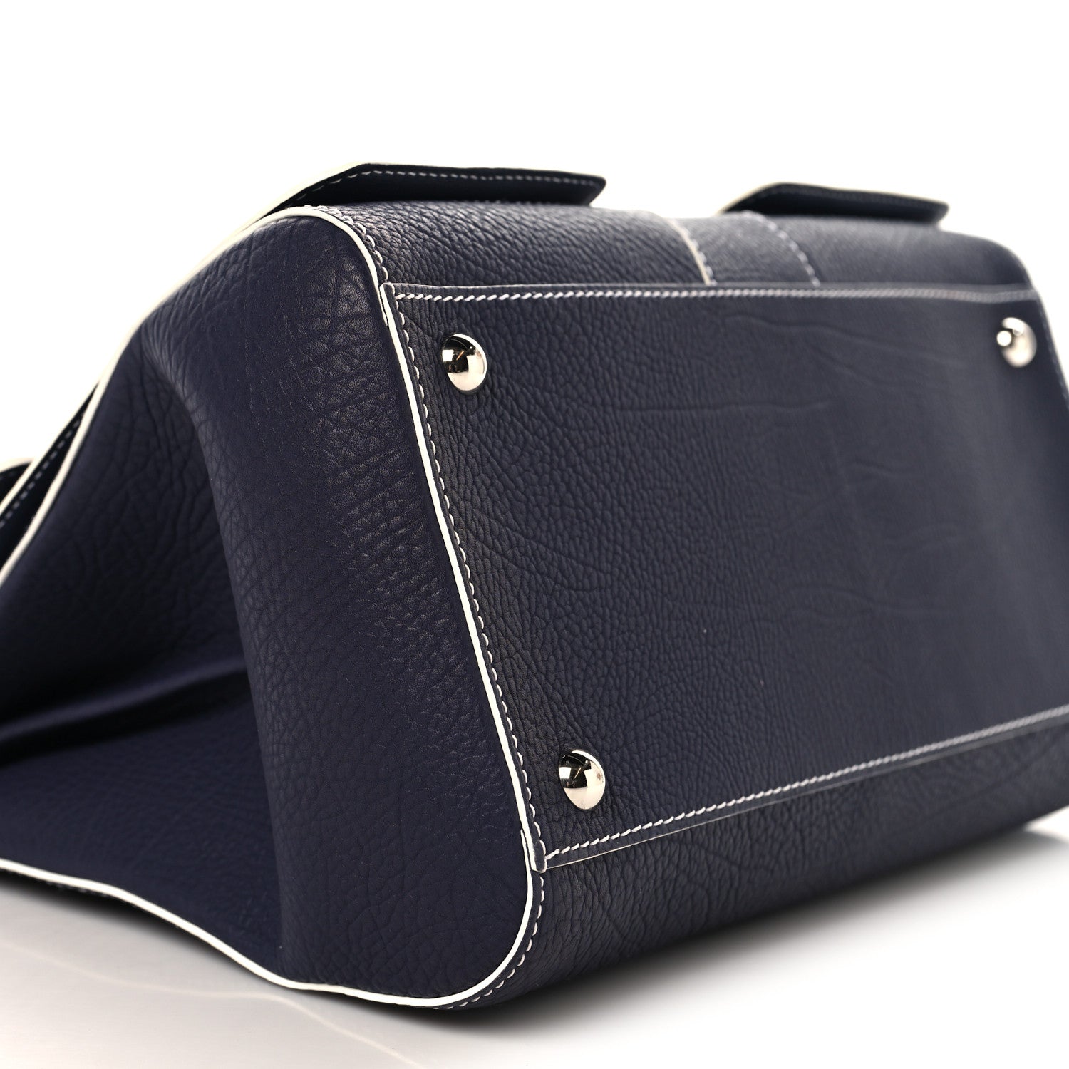 Delvaux Rodeo Calfskin MM Brillant Satchel Indigo White 9 of 11