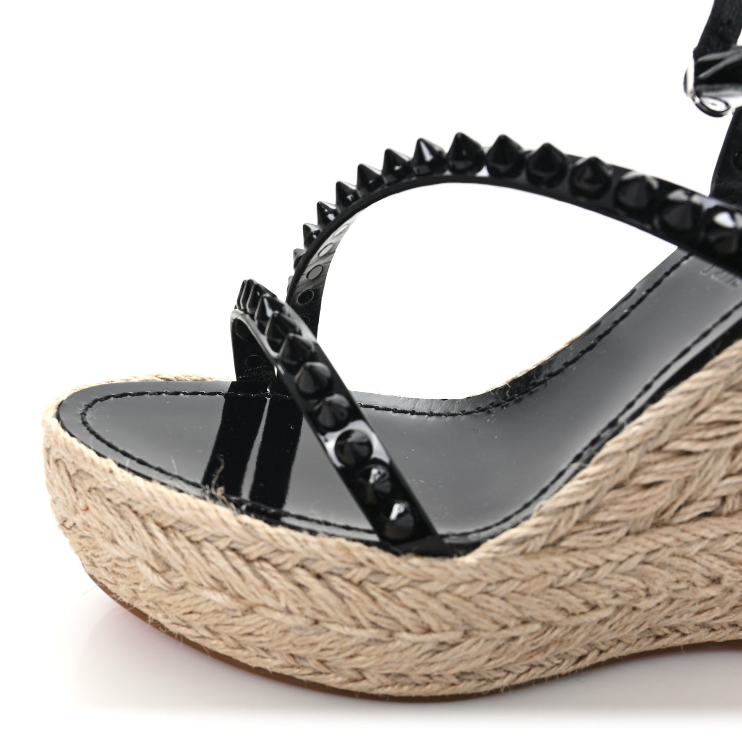 Christian Louboutin Patent Monochrome Mafaldina 120 Wedge Sandals 38 Black 9 of 10