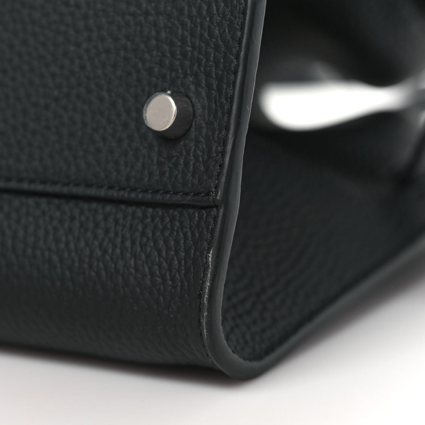 Grained Calfskin Margaux Shoulder 12 Black