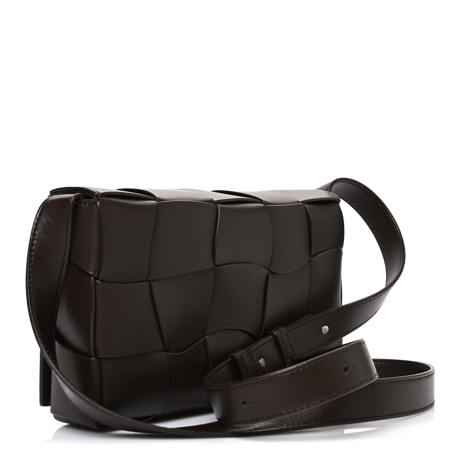Bottega Veneta Lambskin Maxi Urban Wave Intrecciato Cassette Crossbody Bag Light Brown 3 of 11