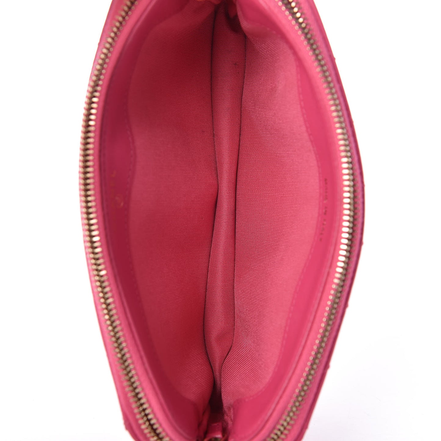 Lambskin Chevron Quilted Small Clutch With Chain Pink