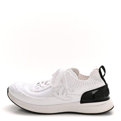 Chanel Fabric Logo Sneakers 39.5 White 1 of 9