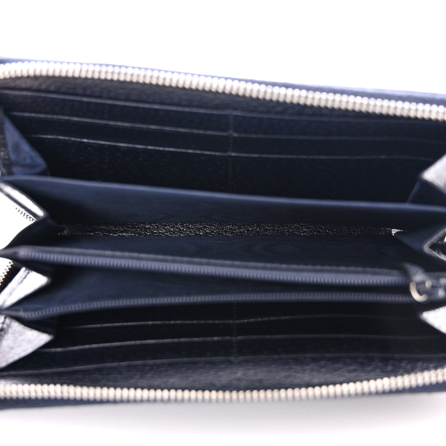 GG Supreme Monogram Textured Dollar Calfskin Web Ophidia Zip Around Wallet Beige Blue