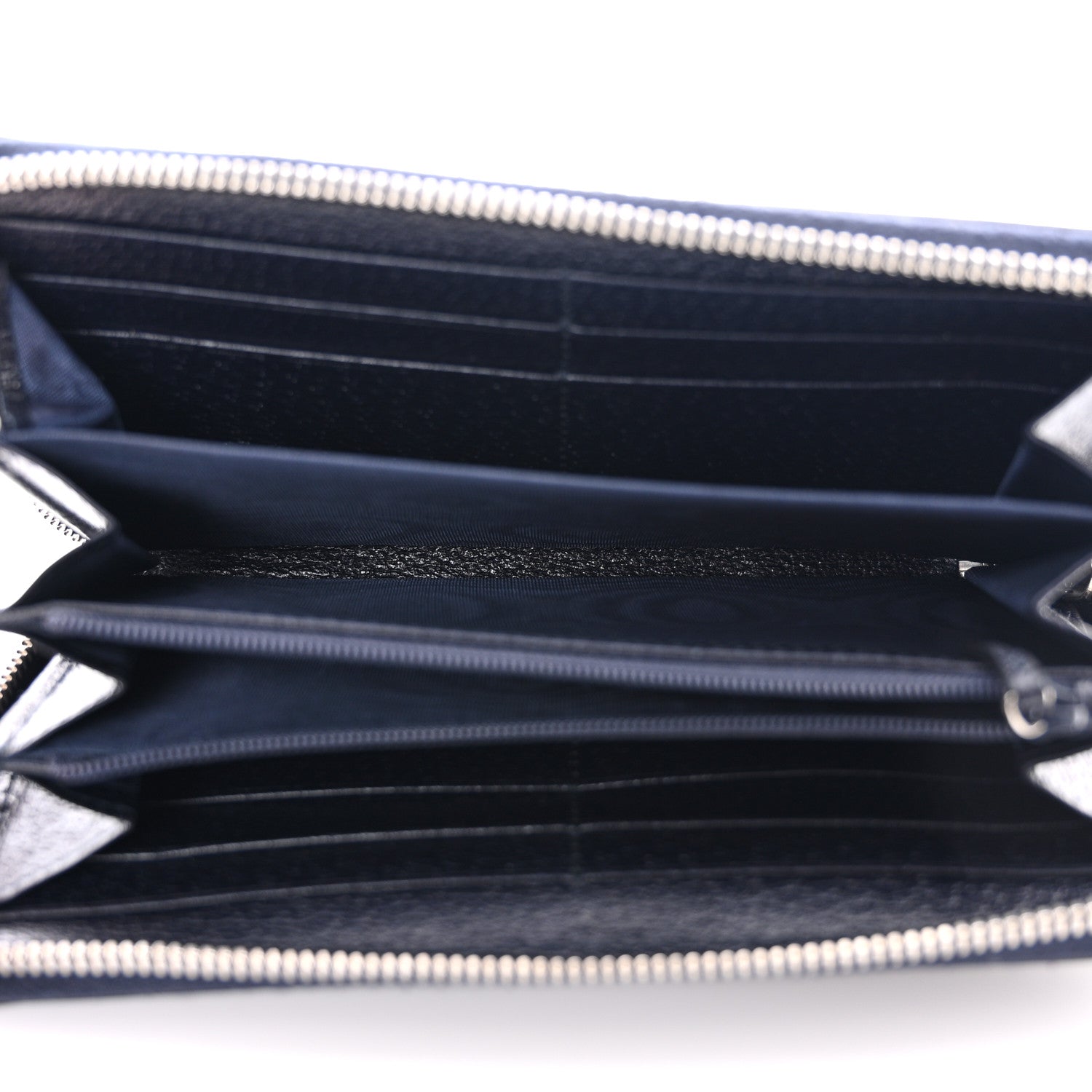 Gucci GG Supreme Monogram Textured Dollar Calfskin Web Ophidia Zip Around Wallet Beige Blue 5 of 11