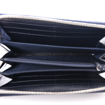 Gucci GG Supreme Monogram Textured Dollar Calfskin Web Ophidia Zip Around Wallet Beige Blue 5 of 11