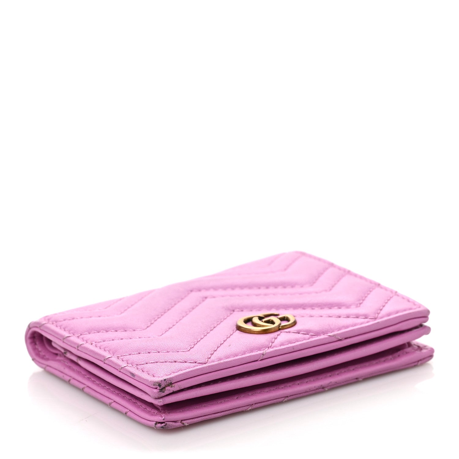 Gucci Calfskin Matelasse GG Marmont Card Case Candy Mousse 4 of 8