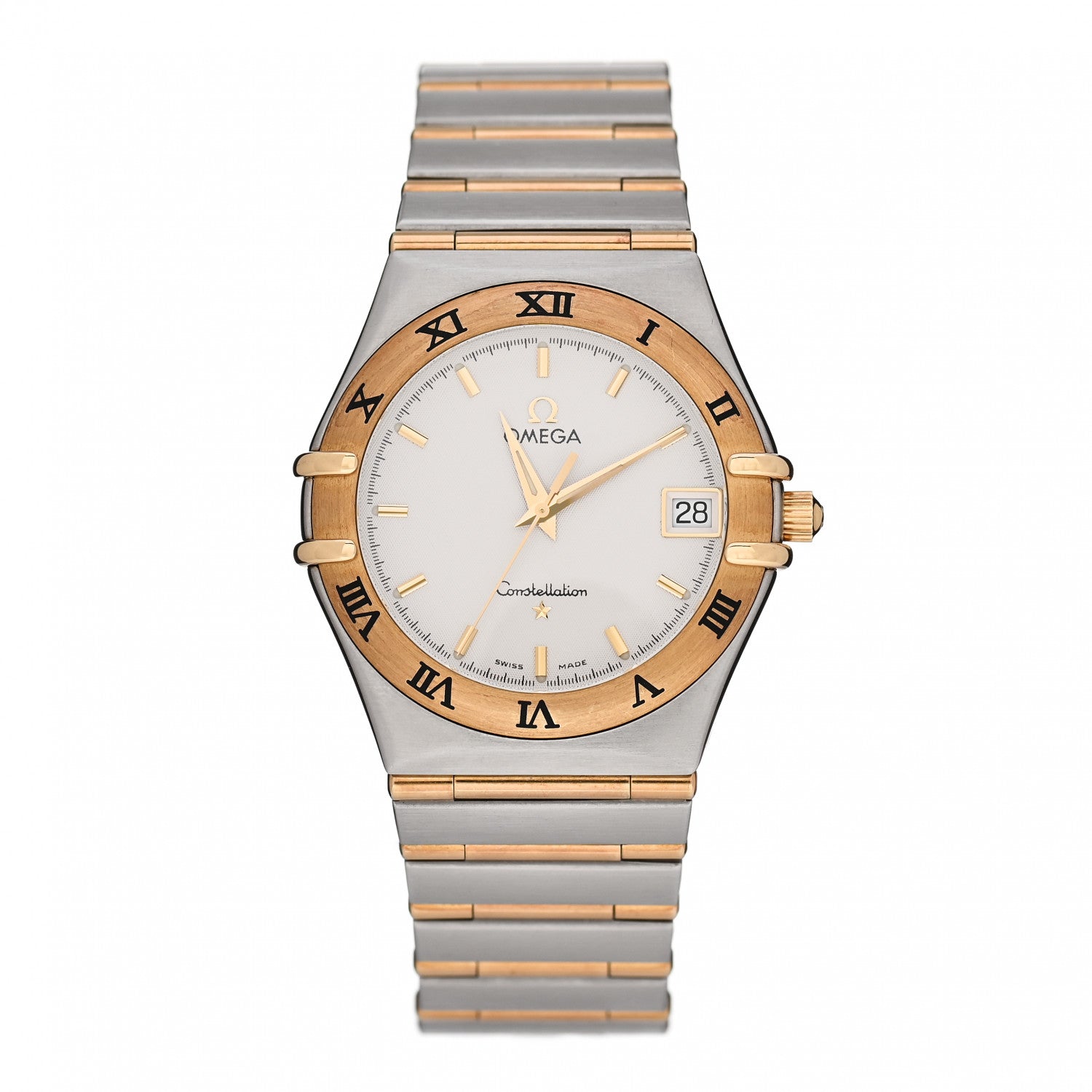 Omega Stainless Steel 18K Yellow Gold 33mm Constellation Quartz Watch White 1312.30 1 of 4