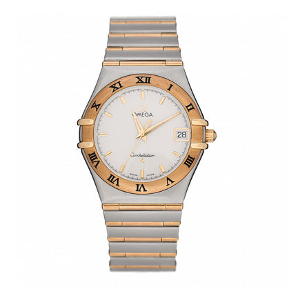 Omega Stainless Steel 18K Yellow Gold 33mm Constellation Quartz Watch White 1312.30 1 of 4