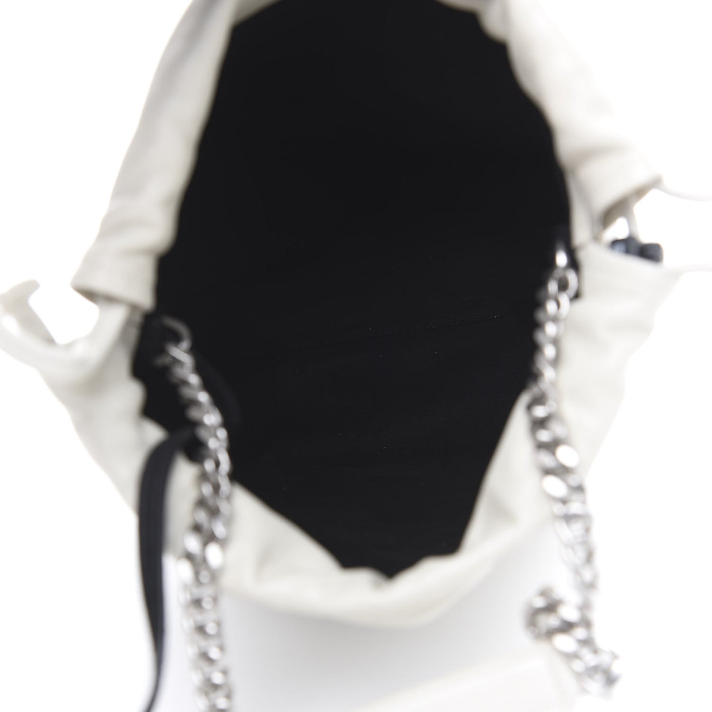 Lambskin Small Teddy Bucket Bag White