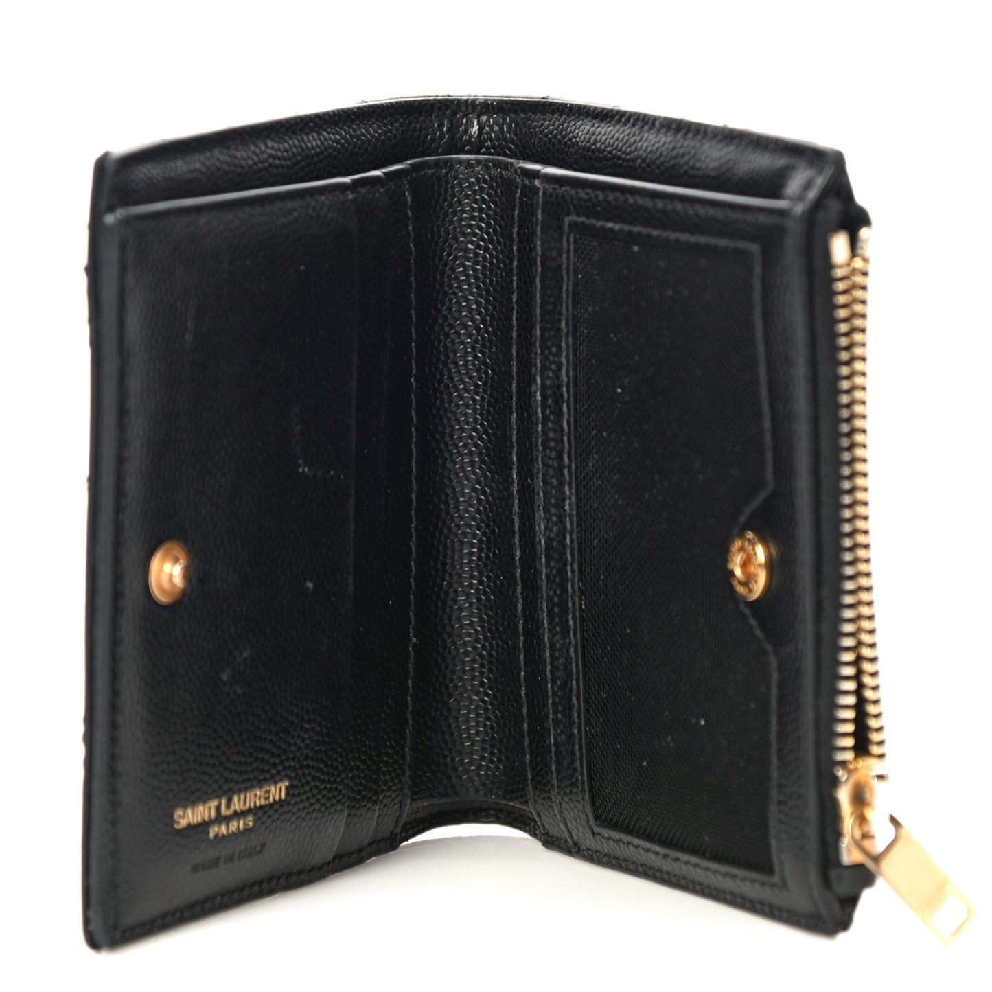 Grain De Poudre Matelasse Chevron Monogram Zipped Card Case Black