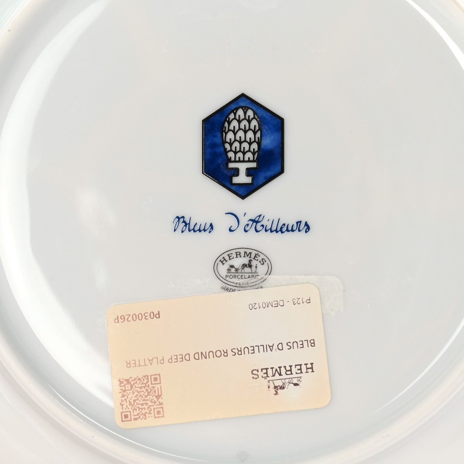 Hermes Porcelain Bleus d’Ailleurs Round Deep Platter 4 of 5