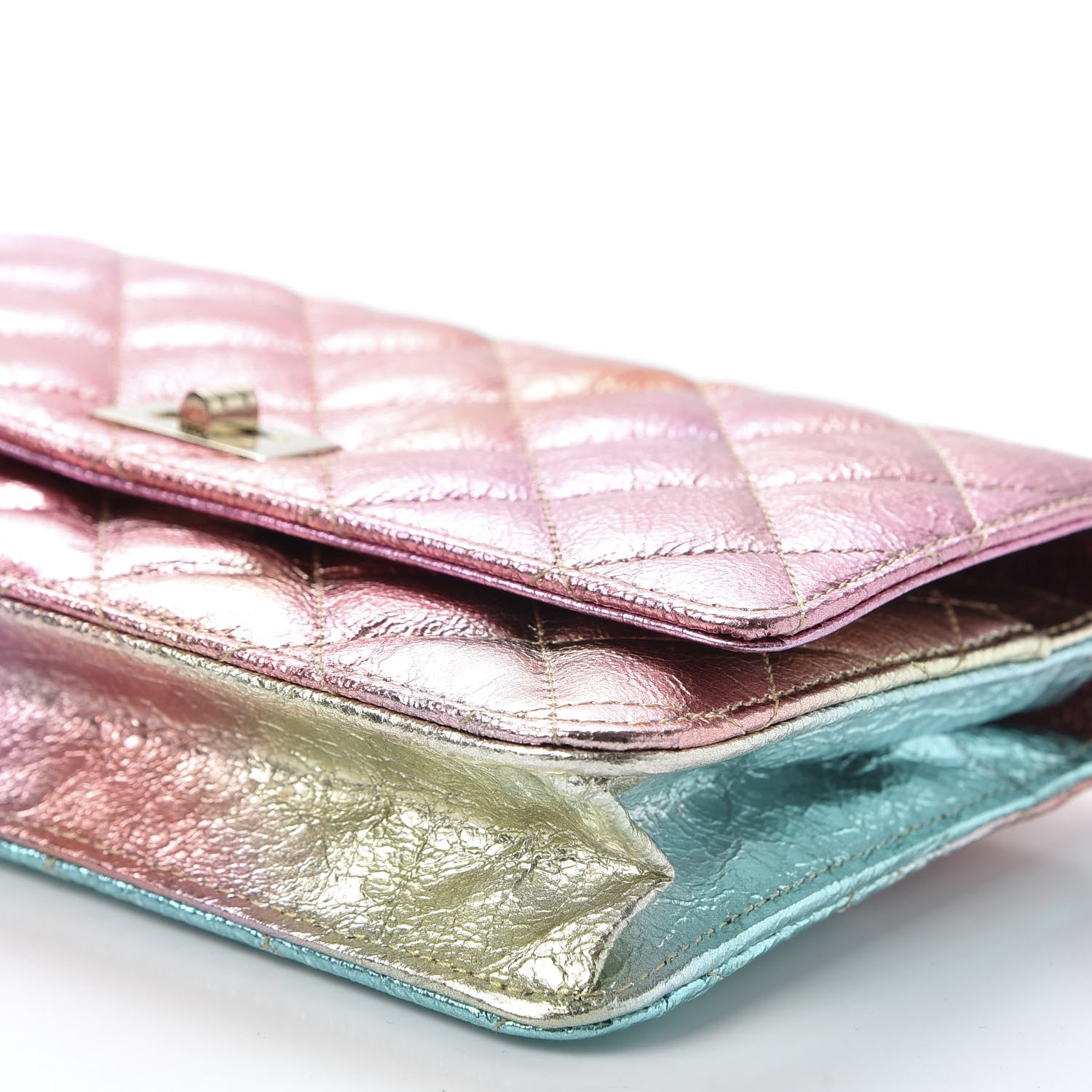 Chanel Metallic Goatskin Quilted 2.55 Reissue Wallet on Chain WOC Multicolor 6 of 11