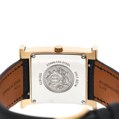Hermes Stainless Steel Epsom 26mm Heure H Hour Quartz Watch Noir 4 of 6
