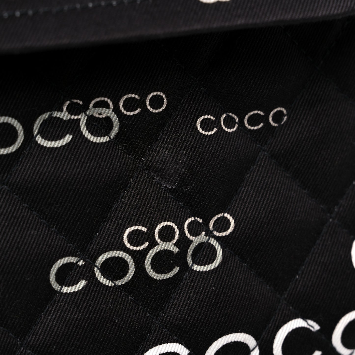 Canvas Coco Printed Quilted Medium Double Flap Black White