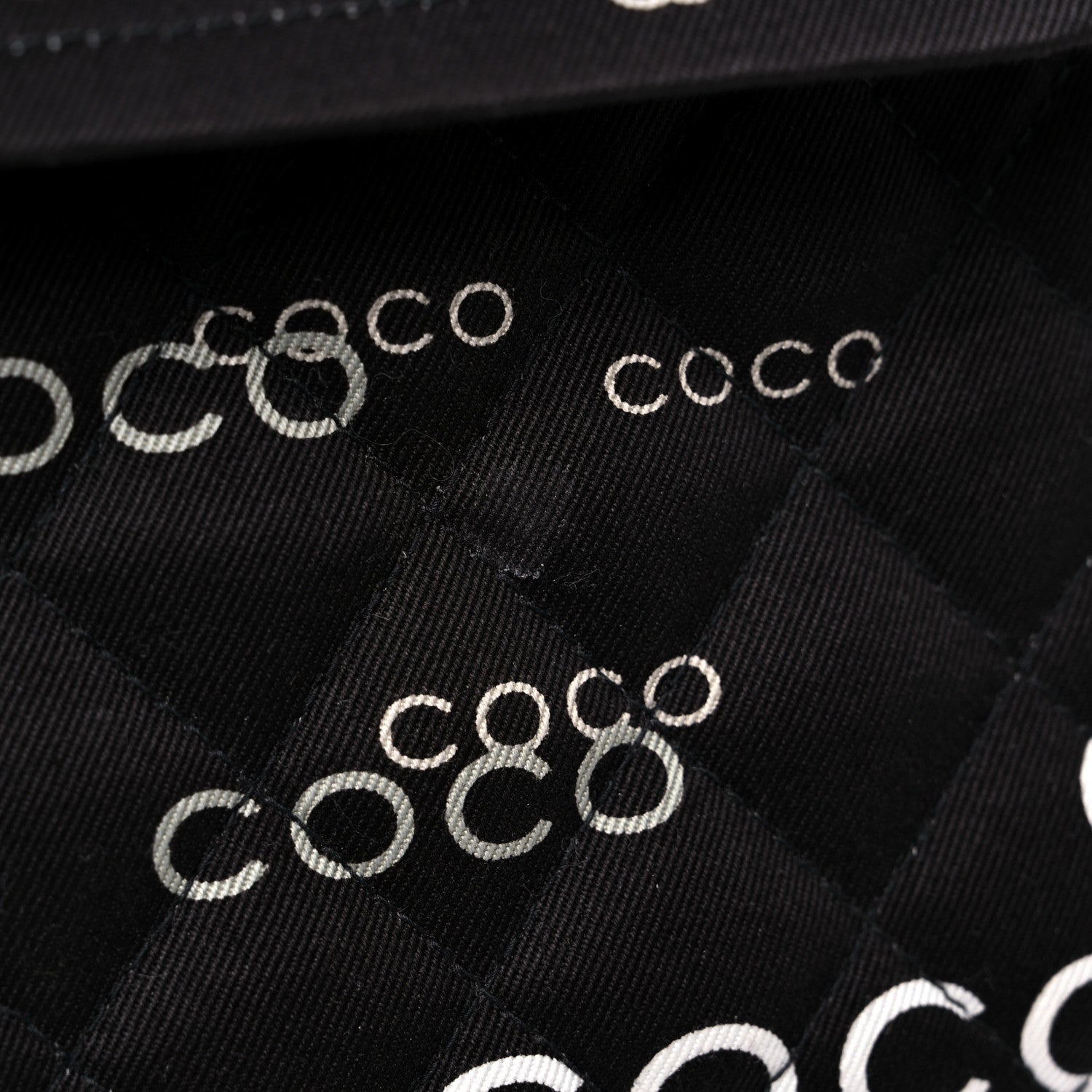 Chanel Canvas Coco Printed Quilted Medium Double Flap Black White 13 of 13