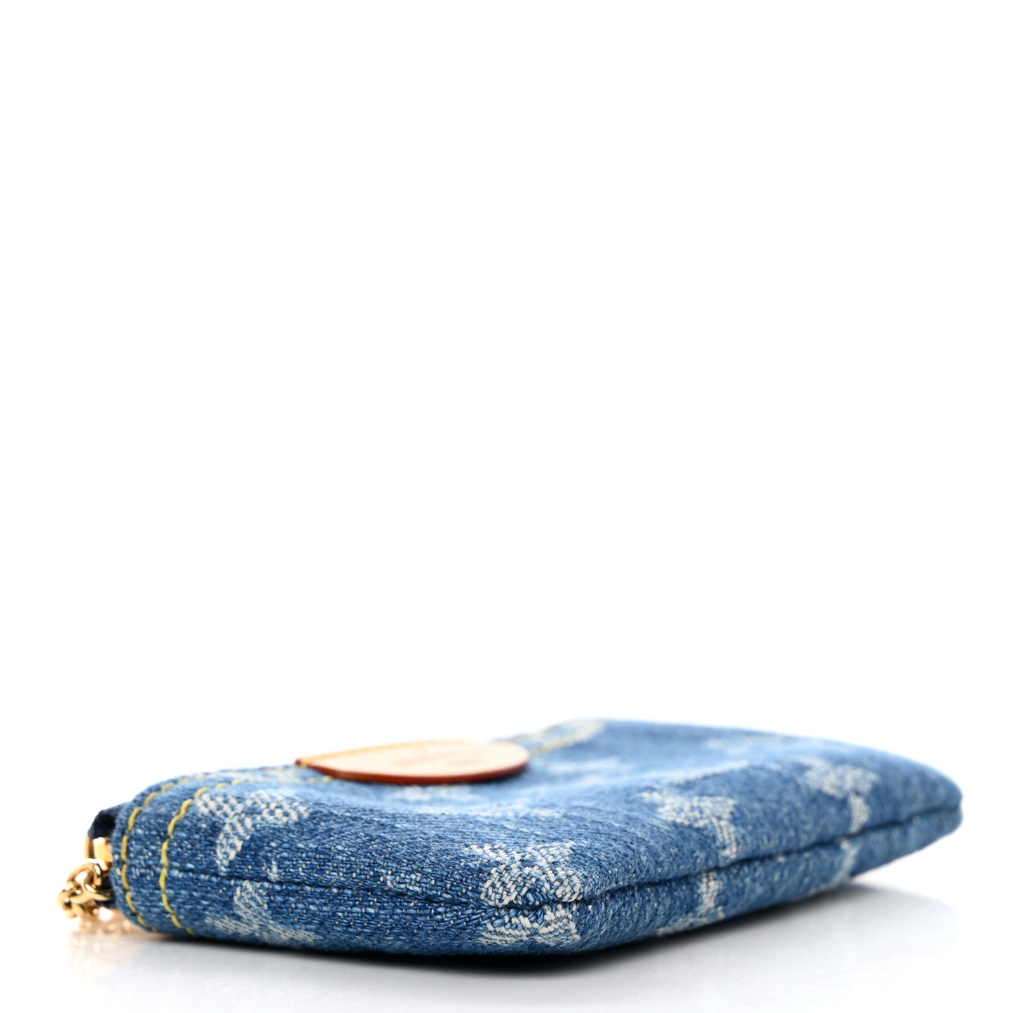 Monogram Denim Key Pouch Denim Blue