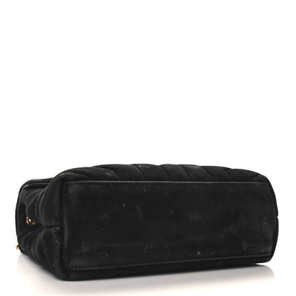 Saint Laurent Suede Calfskin Y Quilted Monogram Small Loulou Chain Satchel Black 4 of 13