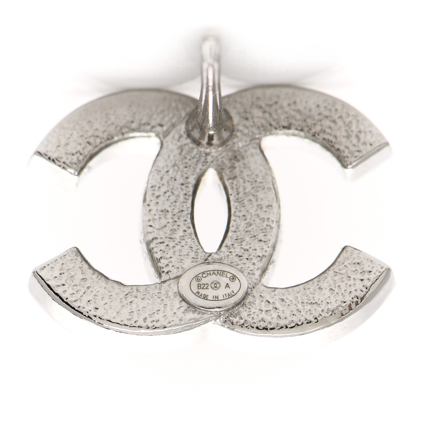 Chanel Crystal CC Earrings Silver Black 3 of 4