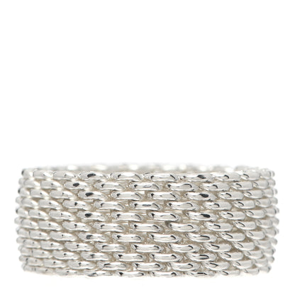 Tiffany Sterling Silver Somerset Mesh Ring 58 8.5 1 of 4