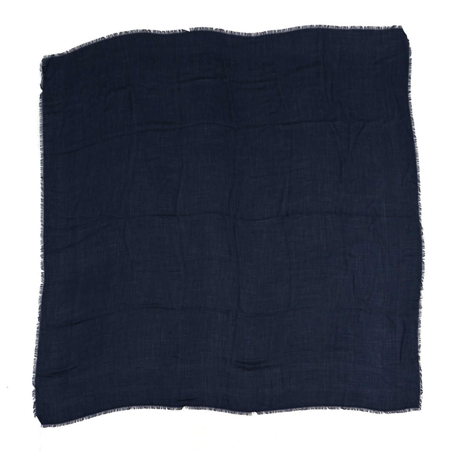 Wool Silk Oblique Shawl Blue