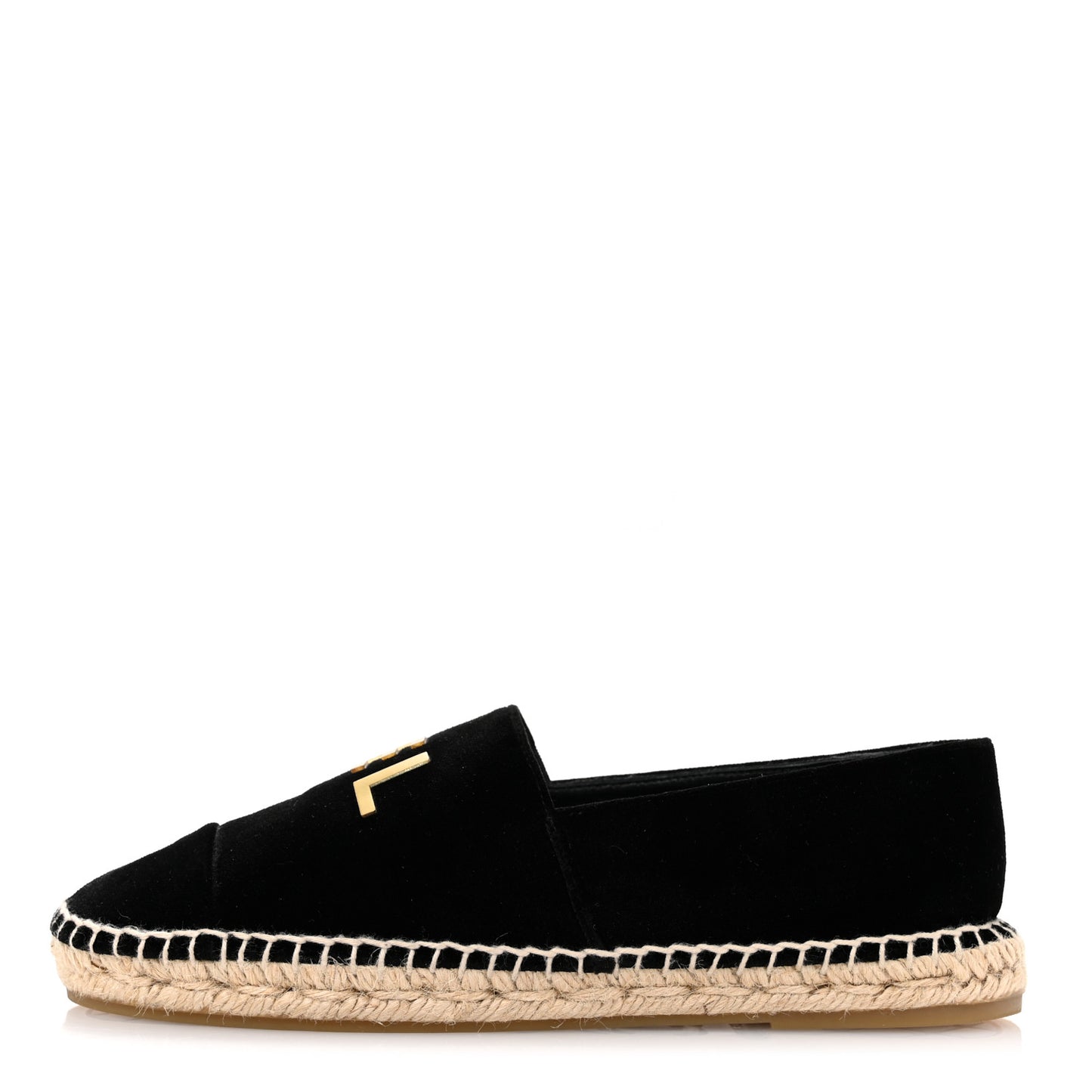 Velvet Logo Espadrilles 37 Black