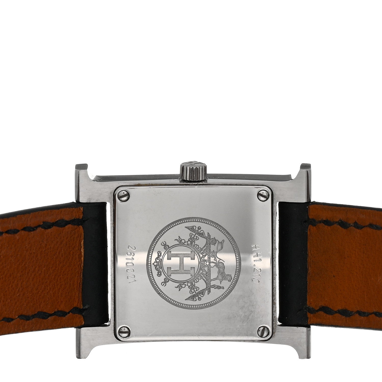 Hermes Stainless Steel Epsom 21mm Heure H Hour Quartz Watch Noir 4 of 5