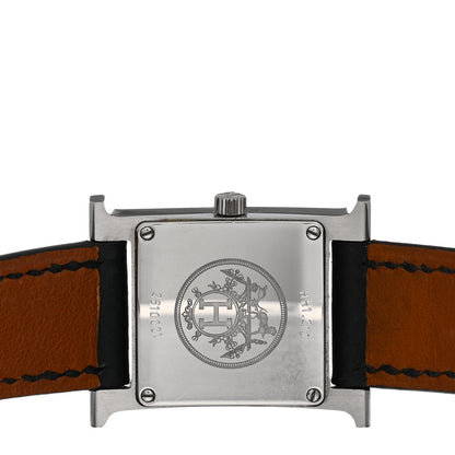 Hermes Stainless Steel Epsom 21mm Heure H Hour Quartz Watch Noir 4 of 5