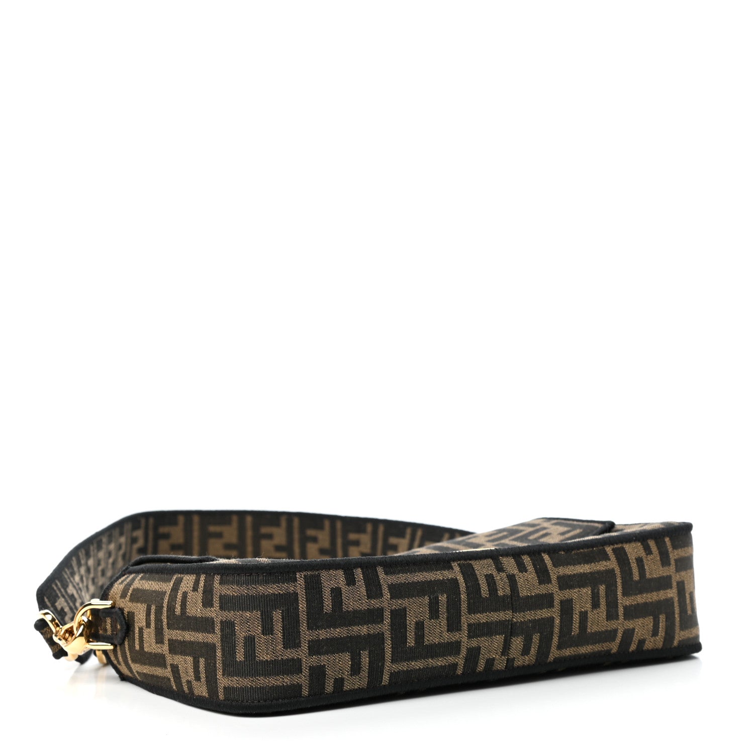 Fendi Fabric Jacquard FF 1974 Medium Baguette Tobacco Moro Black 4 of 10